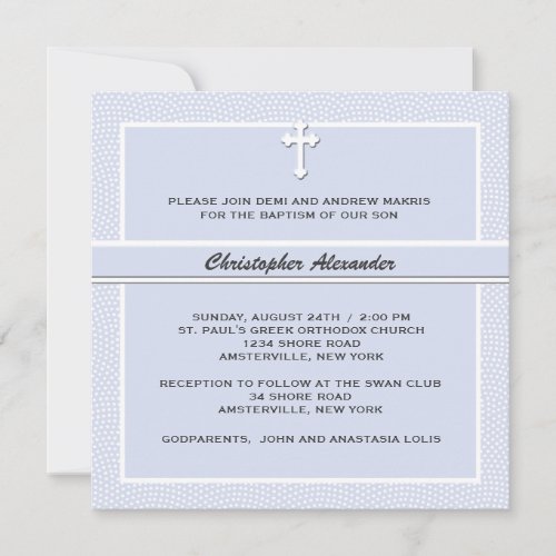 Cherished Blue - Religious Invitation