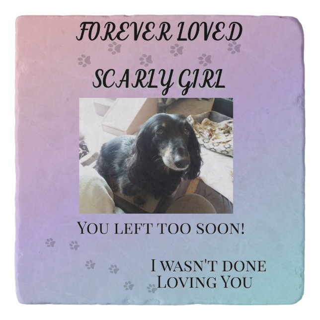 Cherished Companion Custom Pet Photo Memorial  Trivet (Front)