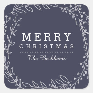 Cherished   Custom Color Christmas Stickers