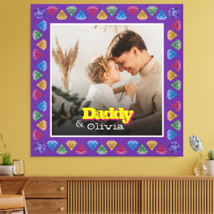 Cherished Family Portrait Gift – Dad Daughter Son Canvas Print
