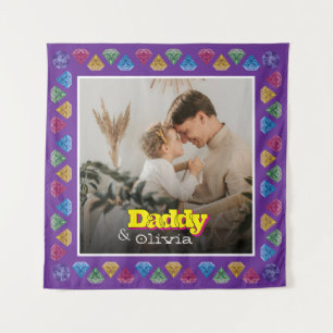 Cherished Family Portrait Gift – Dad Daughter Son Tapestry