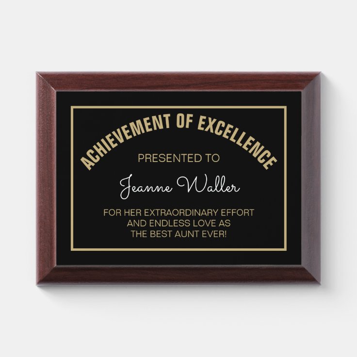 CHERISHED Gift! Custom Best AUNT Award plaque | Zazzle