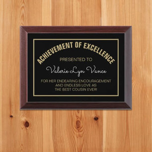 CHERISHED Gift! Custom Best Cousin Award plaque