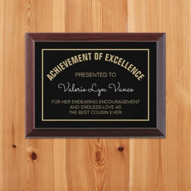 CHERISHED Gift! Custom Best Cousin Award plaque (Creator Uploaded)