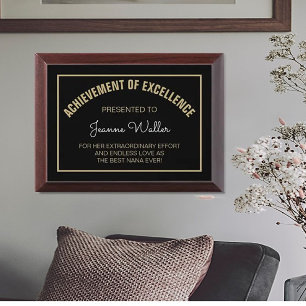 CHERISHED Gift! Custom Best NANA Award plaque
