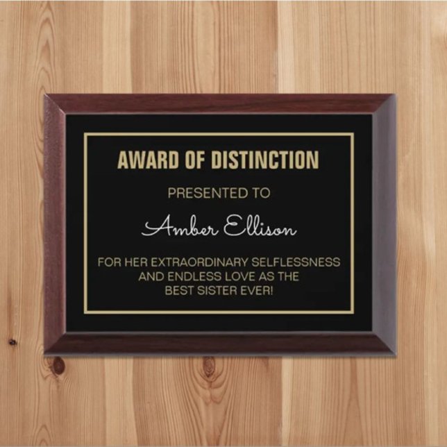CHERISHED Gift! Custom Best SISTER Award plaque (Creator Uploaded)