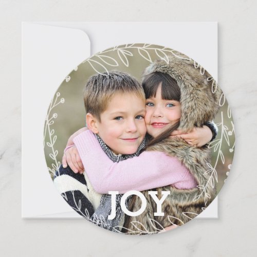 Cherished  Laurel Wreath Holiday Photo Card