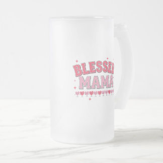 Cherished Mama Frosted Glass Beer Mug
