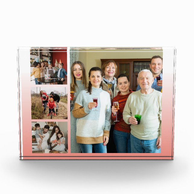 Cherished Memories: Customizable 4 Photo Collage Block (Front)