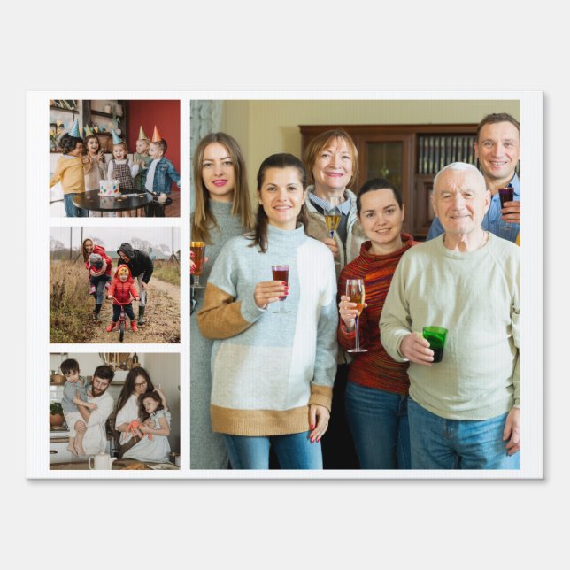 Cherished Memories: Customizable 4 Photo Collage Sign (Front)