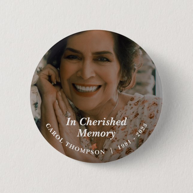 Cherished Memories Memorial Button (Front)