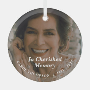 Cherished Memories Memorial Glass Ornament