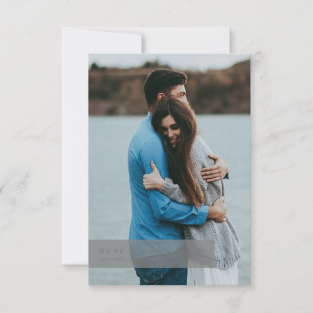 Cherished Moment Modern Engagement Announcement  (Front)