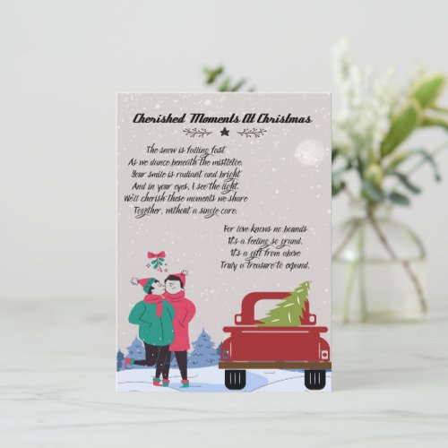 Cherished Moments at Christmas Poem Note Card