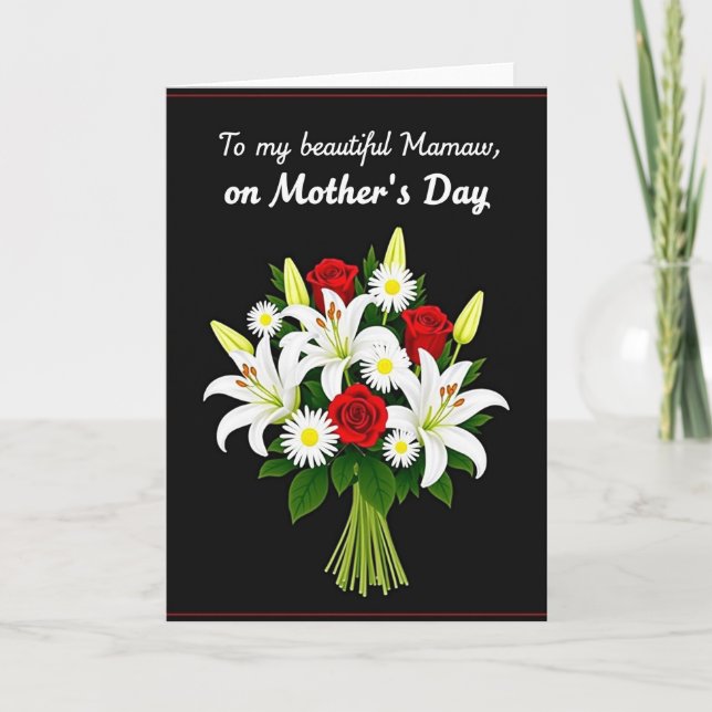 Cherished Mothers Day Bouquet Card (Front)