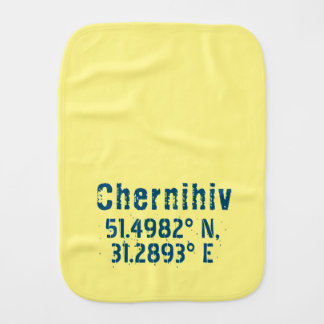 Chernihiv Ukraine Latitude & Longitude Distressed Baby Burp Cloth