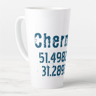 Chernihiv Ukraine Latitude & Longitude Distressed Latte Mug