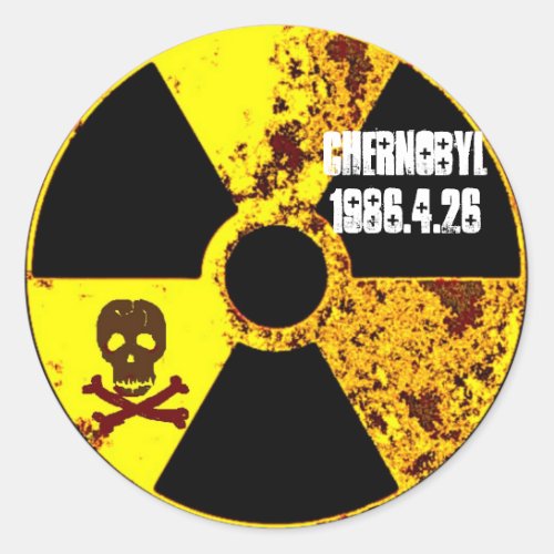 Chernobyl memorial anti nuclear classic round sticker