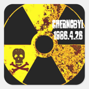 Chernobyl memorial anti nuclear square sticker
