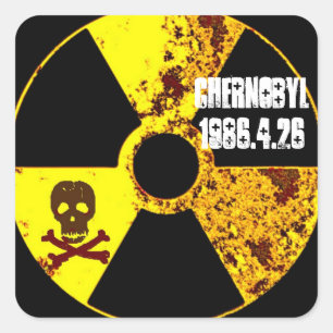 Chernobyl memorial anti nuclear square sticker