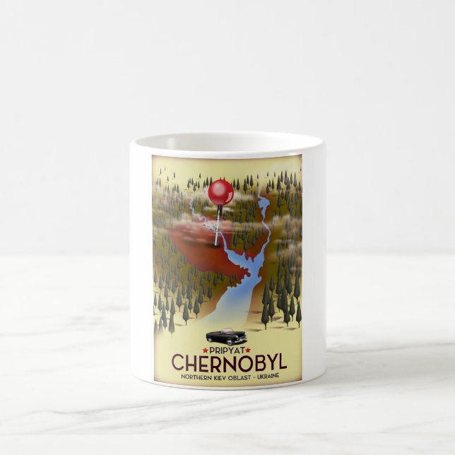 Chernobyl, Pripyat, ukraine Travel poster Color Morph Mug (Center)