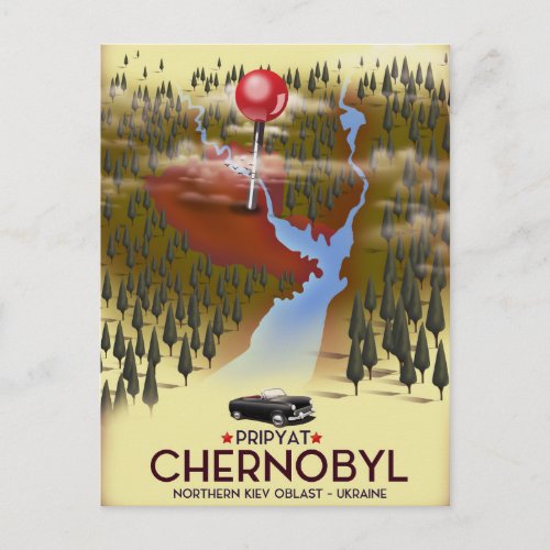 Chernobyl Pripyat ukraine Travel poster Postcard