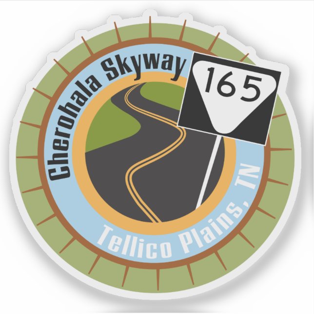Cherohala Skyway Famous Motorcycle Road Sticker (Front)