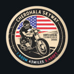 Cherohala Skyway National Scenic Byways Motorcycle Magnet<br><div class="desc">Cherohala Skyway done in a vintage,  distressed style emblem. It is a famous National Scenic Byway found in North Carolina and Tennessee.</div>