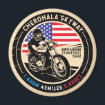 Cherohala Skyway National Scenic Byways Motorcycle Magnet<br><div class="desc">Cherohala Skyway done in a vintage,  distressed style emblem. It is a famous National Scenic Byway found in North Carolina and Tennessee.</div>