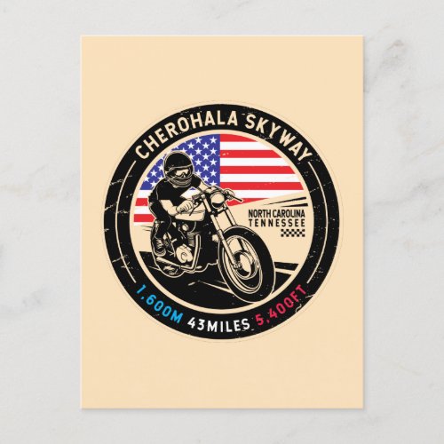Cherohala Skyway National Scenic Byways Motorcycle Postcard
