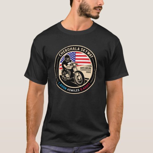 Cherohala Skyway National Scenic Byways Motorcycle T_Shirt
