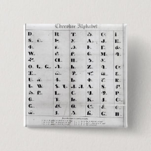 Cherokee Alphabet, Pendelton's 'Lithography' Pinback Button