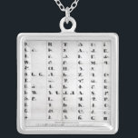 Cherokee Alphabet, Pendelton's 'Lithography' Silver Plated Necklace<br><div class="desc">American School's Cherokee Alphabet,  from Pendelton's 'Lithography',  1835 located at a Private Collection. The Cherokee Alphabet,  from Pendelton's 'Lithography',  1835 was created around 1835 AD.</div>