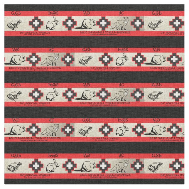 Cherokee animals 2 fabric (Close Up)