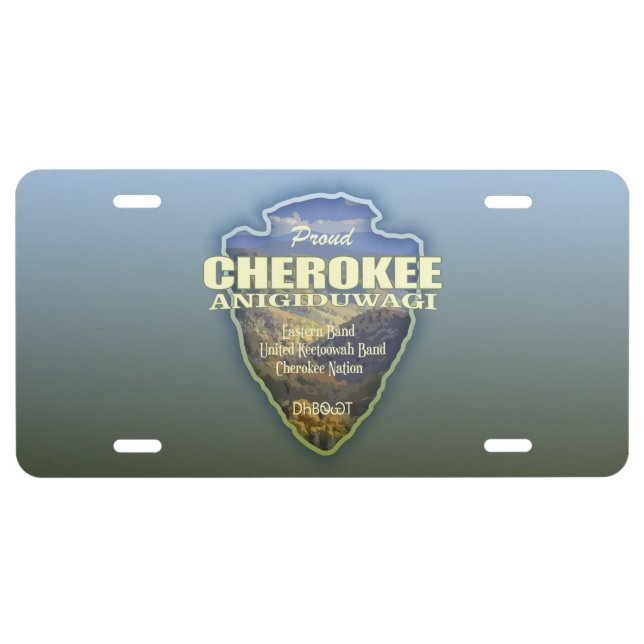 Cherokee (arrowhead) license plate (Front)
