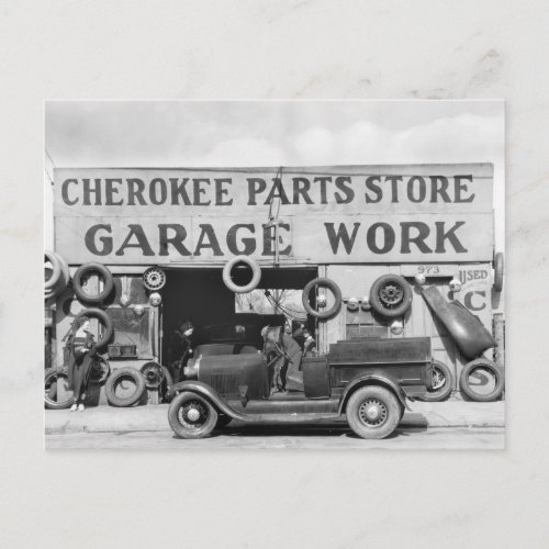 Cherokee Auto Parts 1936 Postcard