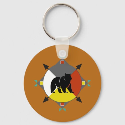 Cherokee Bear Four Directions Keychain