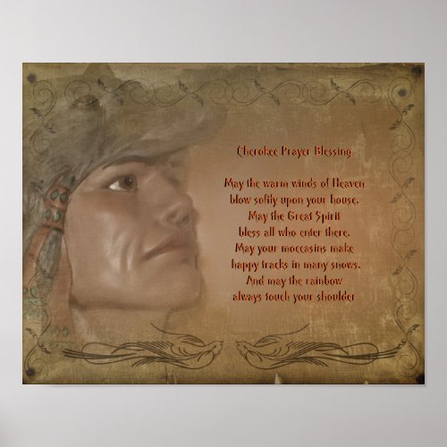 Cherokee  Blessing Native American Prayer Poster