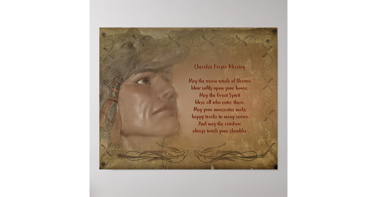 confirmation code party house Poster Zazzle.com Blessing Prayer Cherokee  Native American