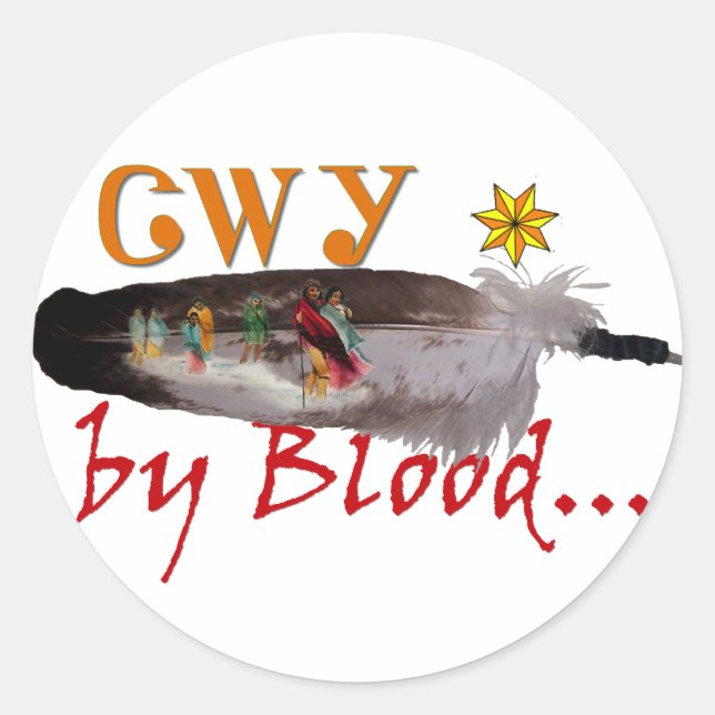 Cherokee by Blood Classic Round Sticker (Front)