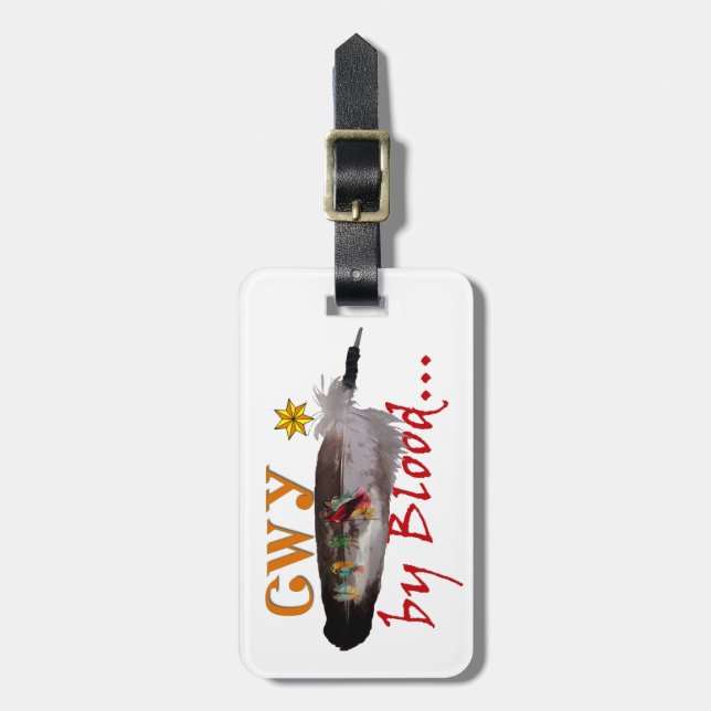 Cherokee by Blood Luggage Tag (Front Vertical)