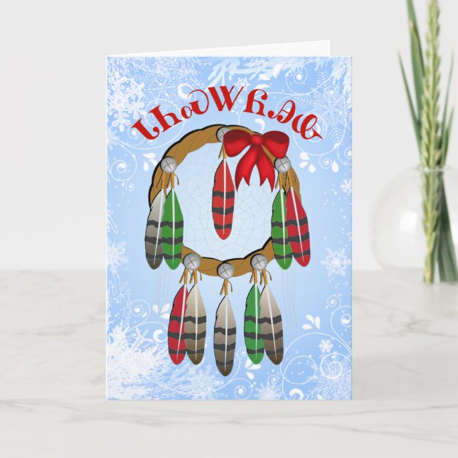 Cherokee Christmas Dream Catcher Card (Front)