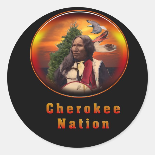 Cherokee Classic Round Sticker (Front)