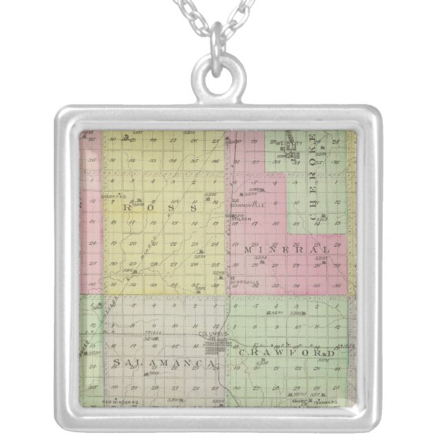 Cherokee County, Kansas Silver Plated Necklace (Front)