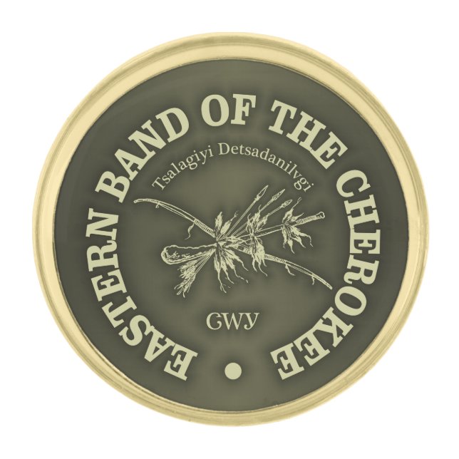 Cherokee (Eastern Band) Gold Finish Lapel Pin (Front)