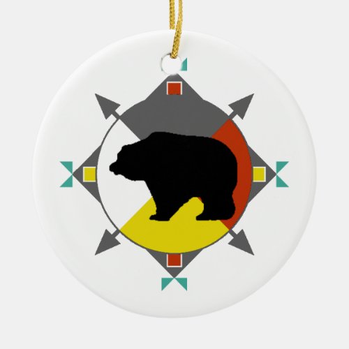 Cherokee Four Directions Bear Ornament