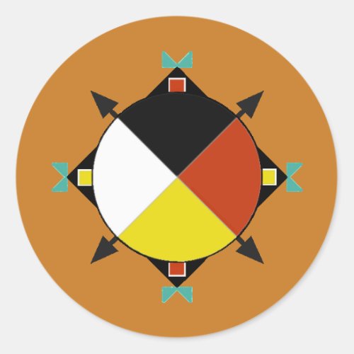 Cherokee Four Directions Classic Round Sticker