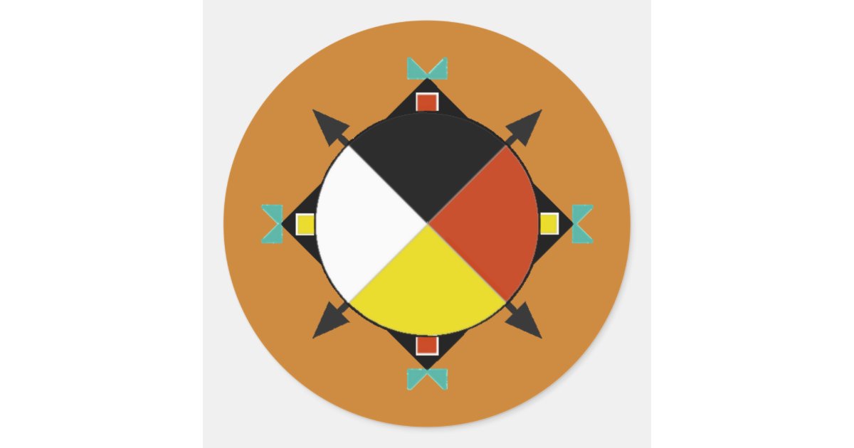 Cherokee Four Directions Classic Round Sticker Zazzle