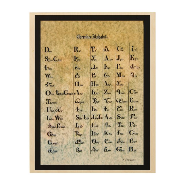 Cherokee Indian Alphabet Wood Wall Art (Front)