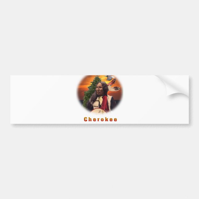 Cherokee Indian art Bumper Sticker (Front)